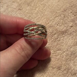 Gold-Tone Criss-Cross Women's Ring